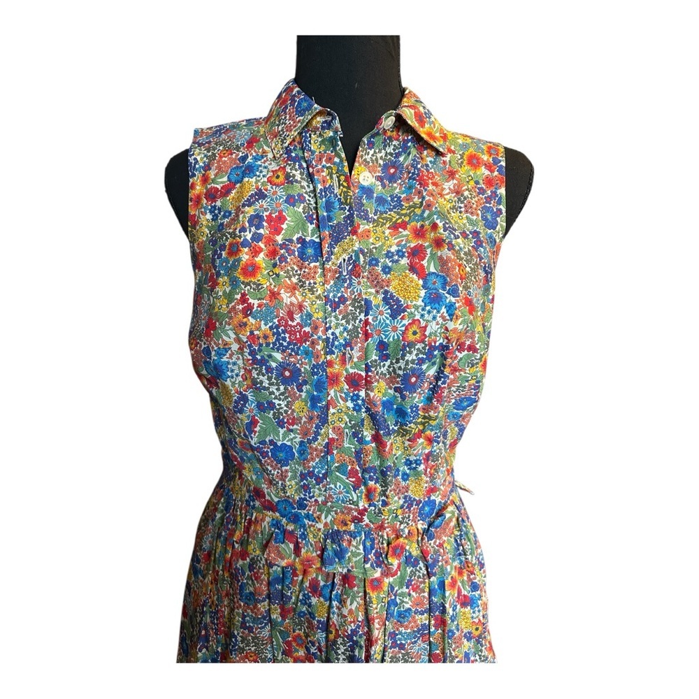 J Crew Liberty Fabric Women Floral Sleeveless Dress Size 2 - Picture 2 of 4